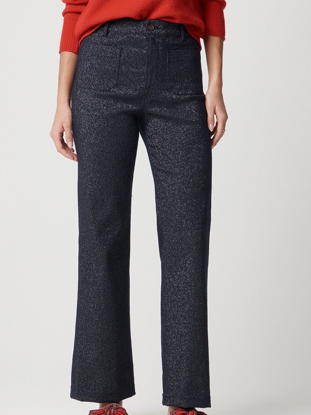 J. Crew Navy Sparkle Lizzie Pant in Navy Size 32